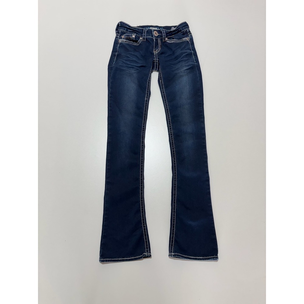 Hydraulic Bailey Micro Boot Jeans Dark Wash Embroidered Flap Pocket Size 0